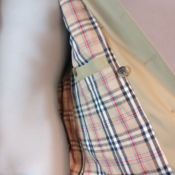 XDouble Breasted belted Long Trench Coat, Made in Poland,Pocket Nova Check Lined - Picture 11 of 15